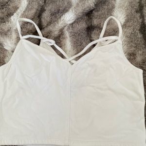 White cross cross crop top! Very cute
